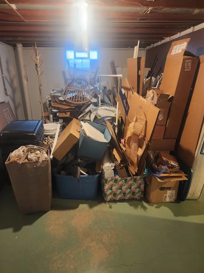 Roll-off dumpster container at job site for 15 Yard Dumpster Rental in Lodi